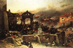 Alphonse de neuville The Cemetery at St.Privat oil painting image